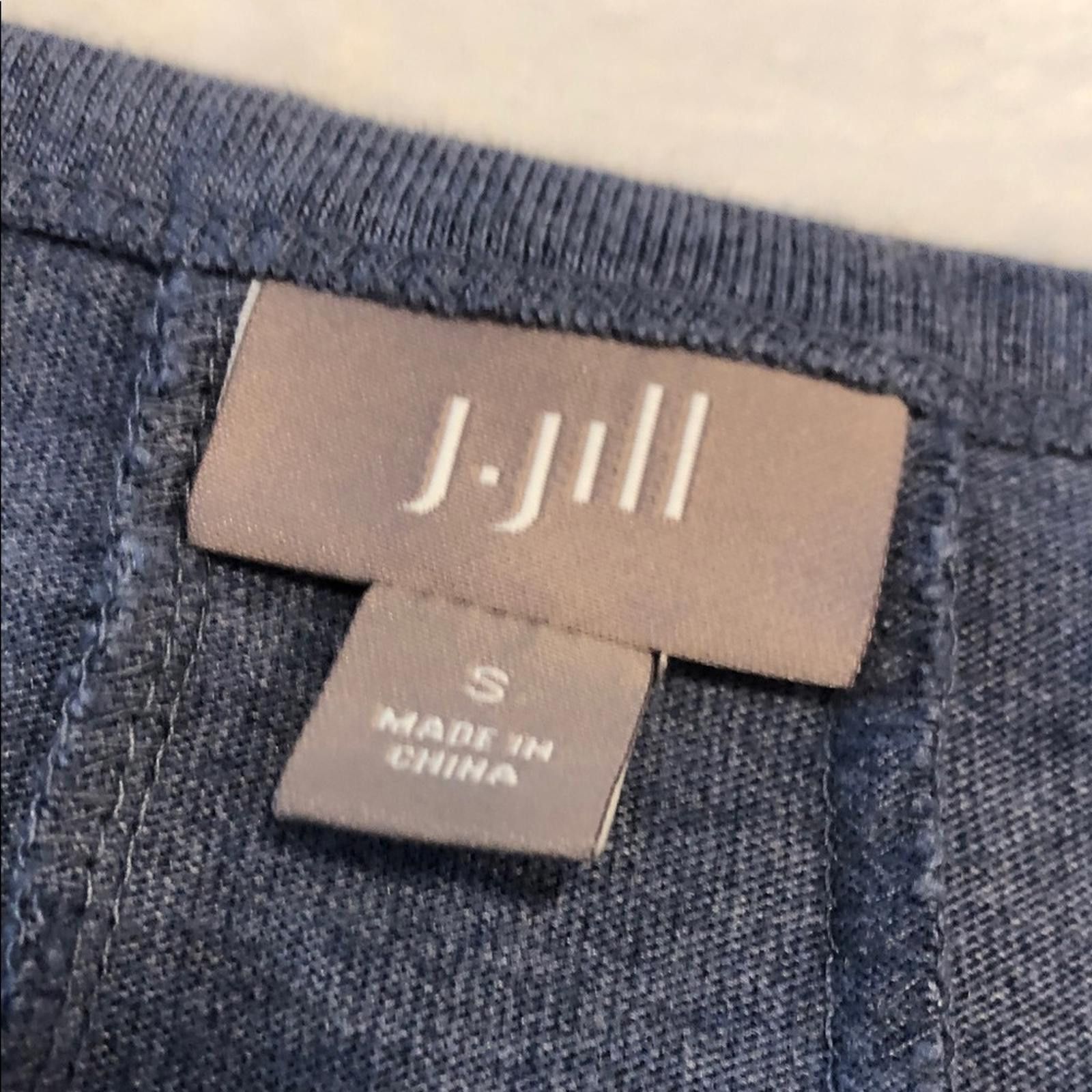 Other J. Jill Blue midi Tee shirt dress cropped sleeves soft SM Size S / US 4 / IT 40 - 5 Thumbnail