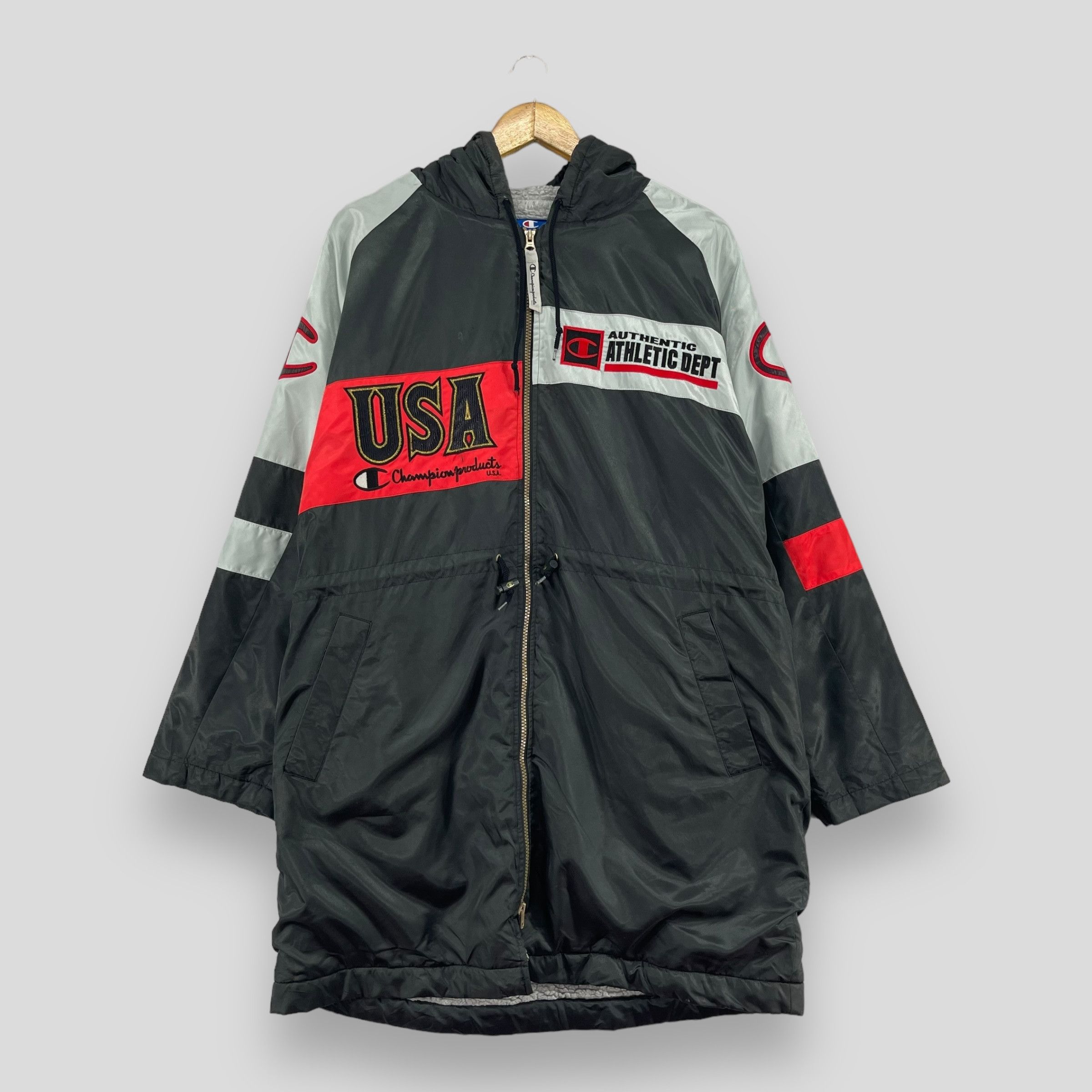 Champion × Vintage Vintage 90s CHAMPION Usa Sherpa Lined Parka Winter Jacket Size US M / EU 48-50 / 2 - 5 Thumbnail