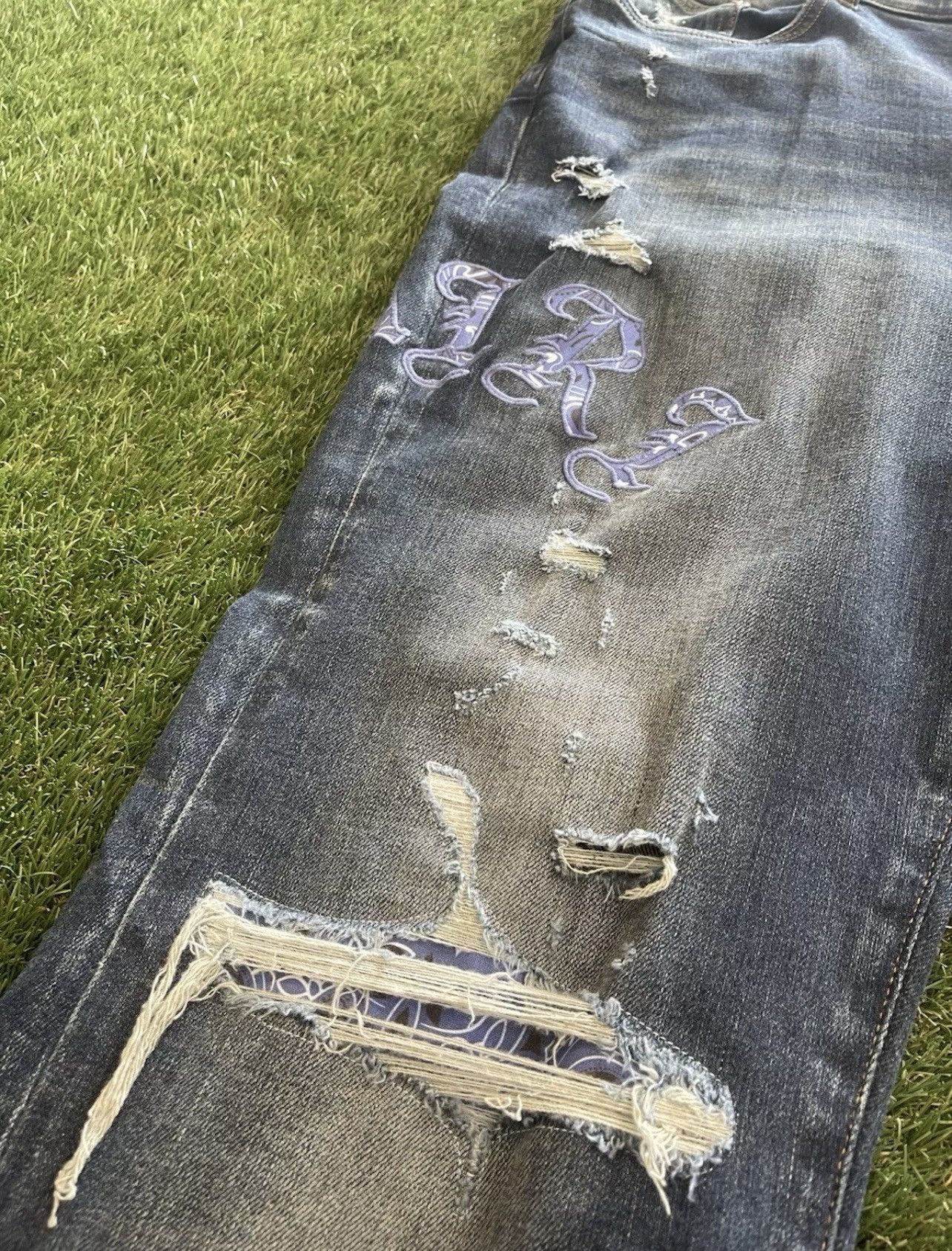 Amiri Size 40 - Amiri Purple Patch Jeans $1090 Retail Size US 40 / EU 56 - 3 Thumbnail