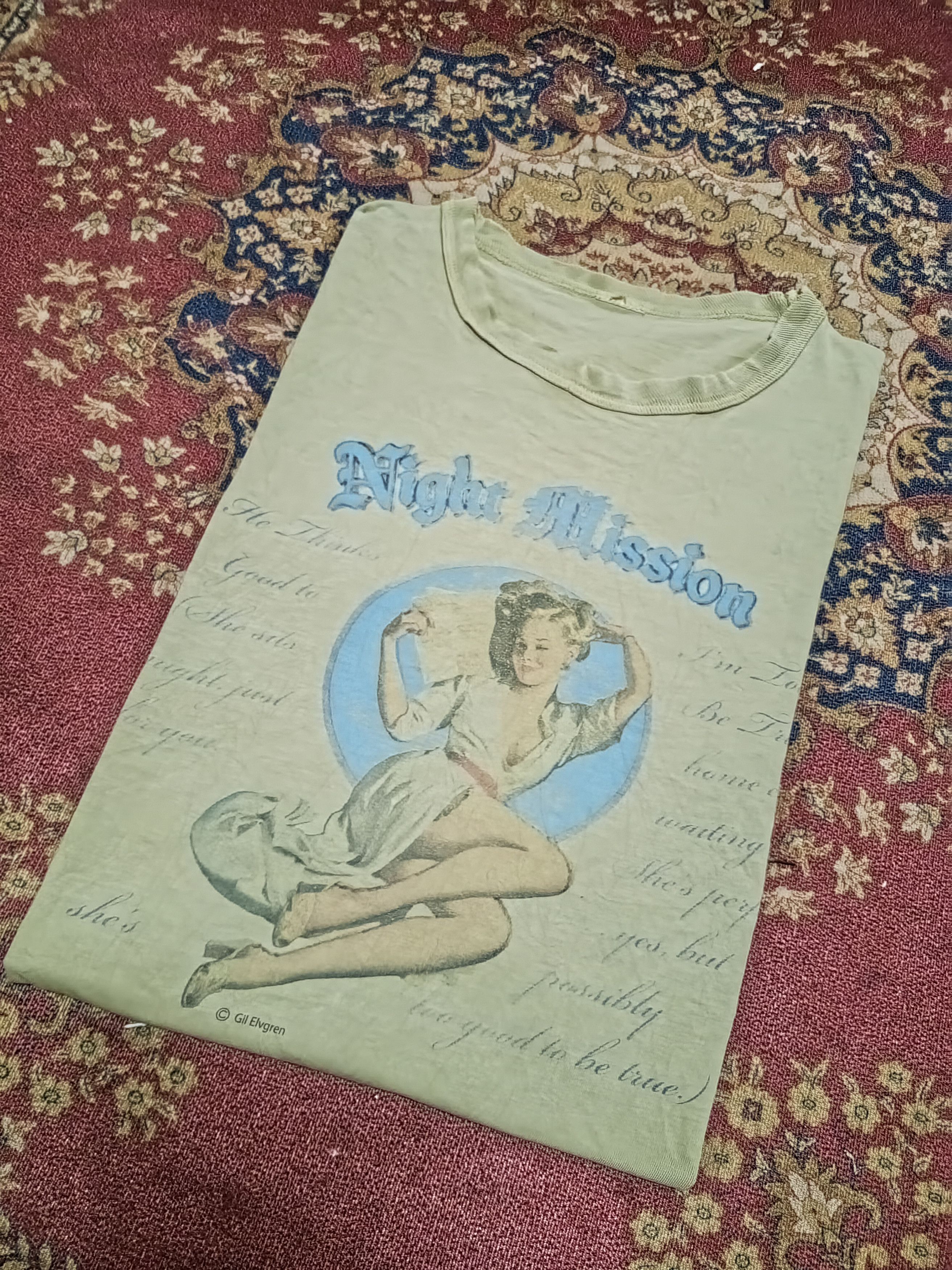 Toyo Enterprises 💥VERY RARE ITEM💥Night mission ©Gil Elvgren USAAF Green Size US M / EU 48-50 / 2 - 13 Thumbnail