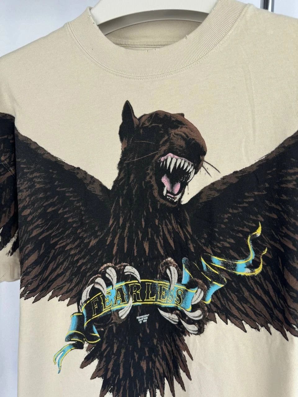 Represent Clo. Represent Eagle Graphic T-Shirt Beige Men’s Streetwear Tee Size US L / EU 52-54 / 3 - 3 Thumbnail