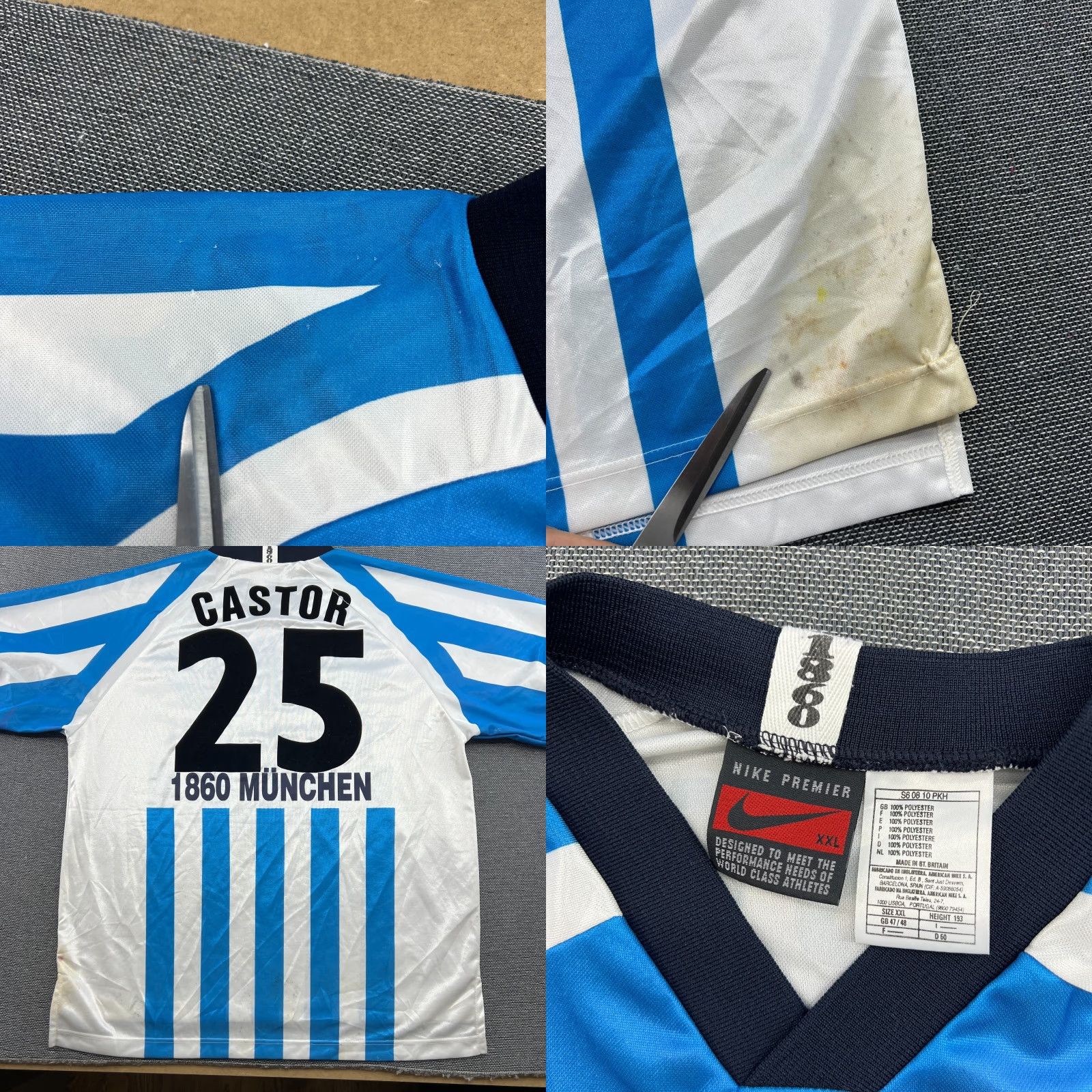 Nike Nike Premier TSV 1860 Munich 1995 1996 Home Football Jersey Mens 2XL Multicolor Short Sleeve Polyester Blended 1990s Football Size US XXL / EU 58 / 5 - 8 Thumbnail