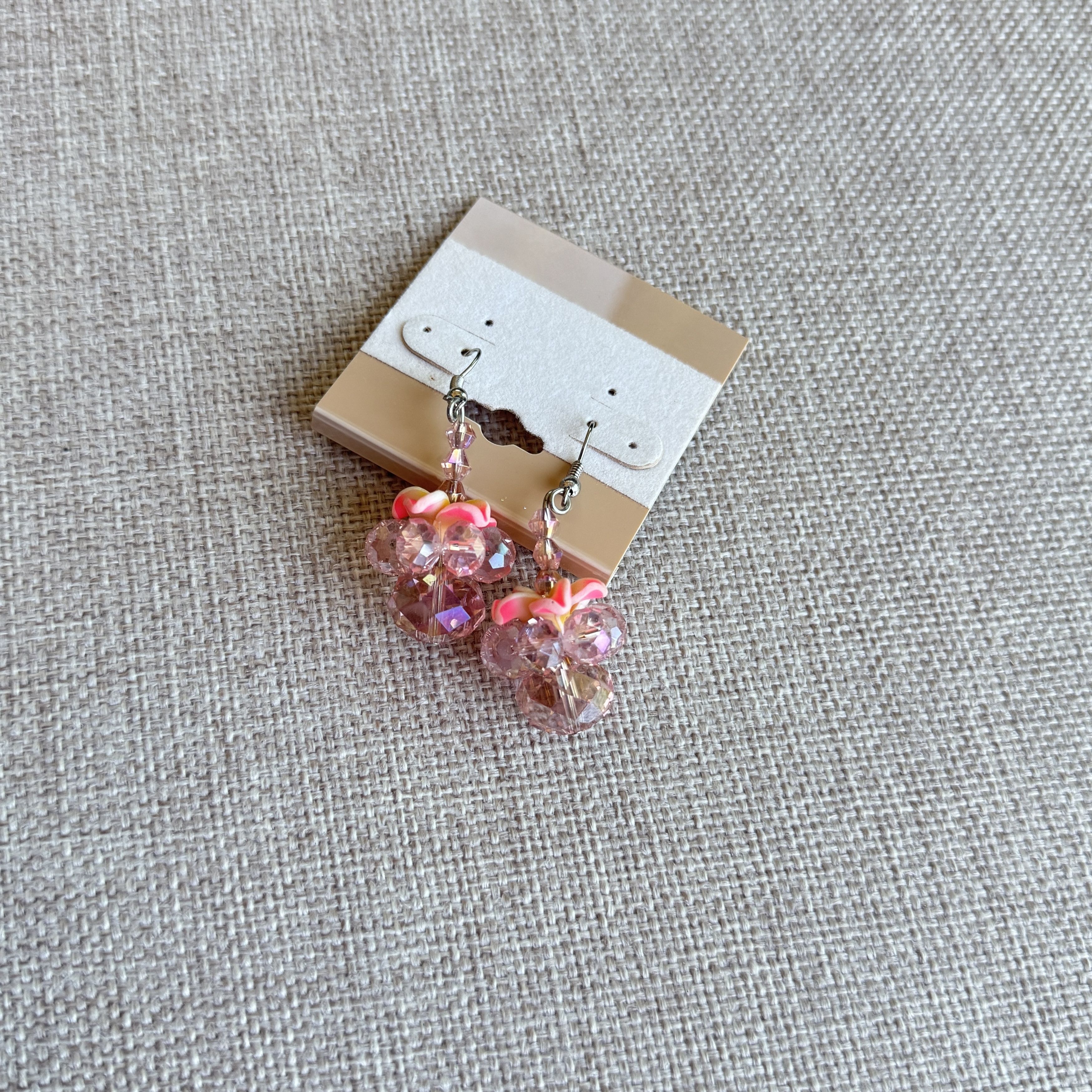 Other Pink Beaded Flower Drop Earrings Size ONE SIZE - 5 Thumbnail