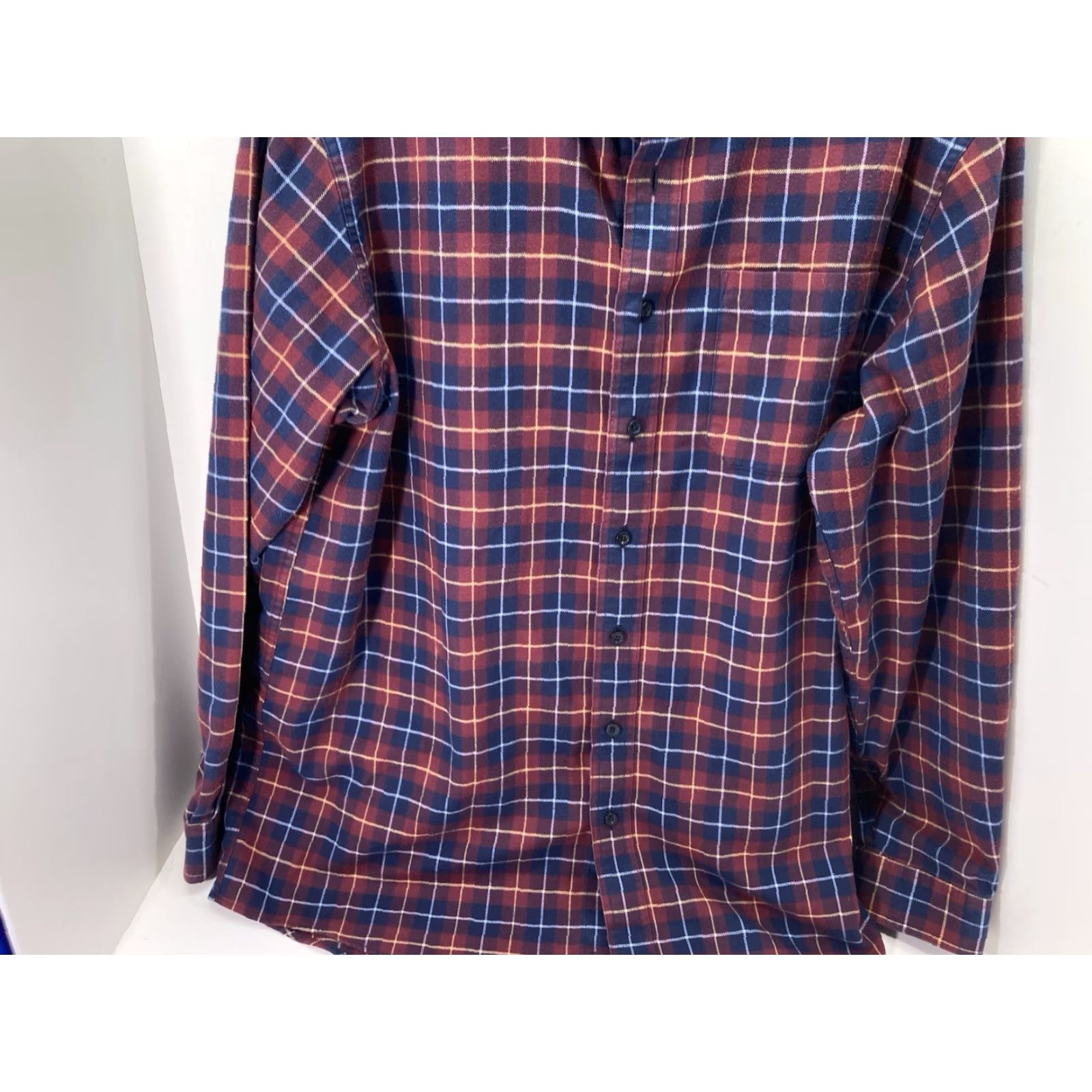 Vintage LL Bean Flannel Shirt Men XL Tall Blue Plaid Button Long Sleeve Cotton Shirt Size US XL / EU 56 / 4 - 3 Thumbnail