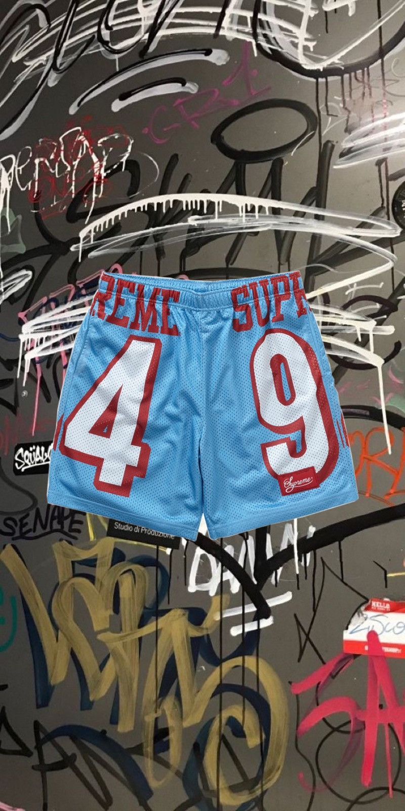 image of Supreme 94 Jersey Shorts in Blue, Men's (Size 36)