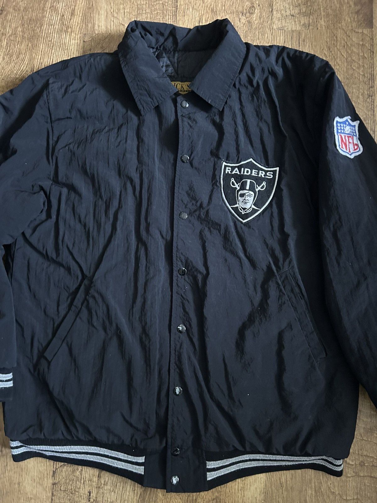 NFL Vintage Los Angeles Raiders NFL Coach Jacket Big Back Logo Size US L / EU 52-54 / 3 - 3 Thumbnail