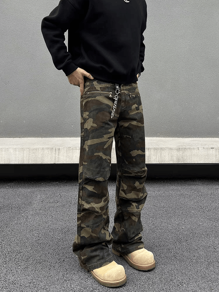 Vintage punk fade camo military cargo flared pants Size US 32 / EU 48 - 10 Thumbnail