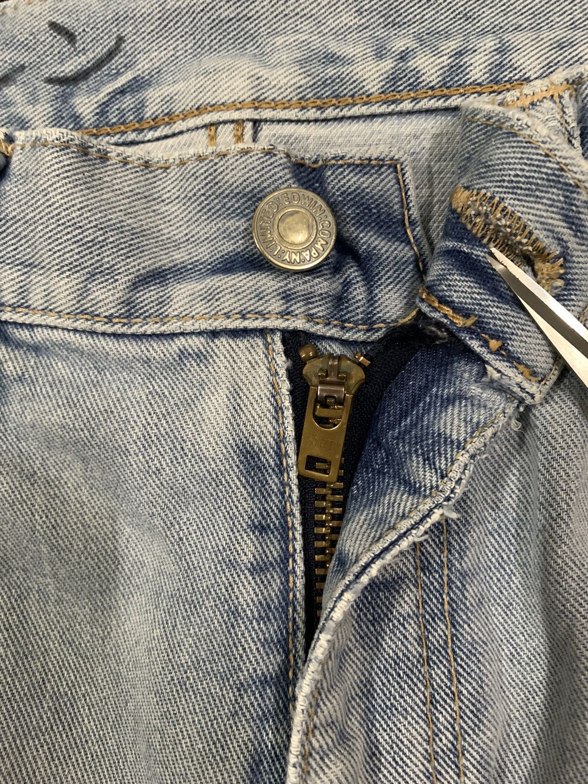 Edwin Vintage Y2K Edwin Double Knee Baggy Distressed Jeans Size US 30 / EU 46 - 4 Thumbnail