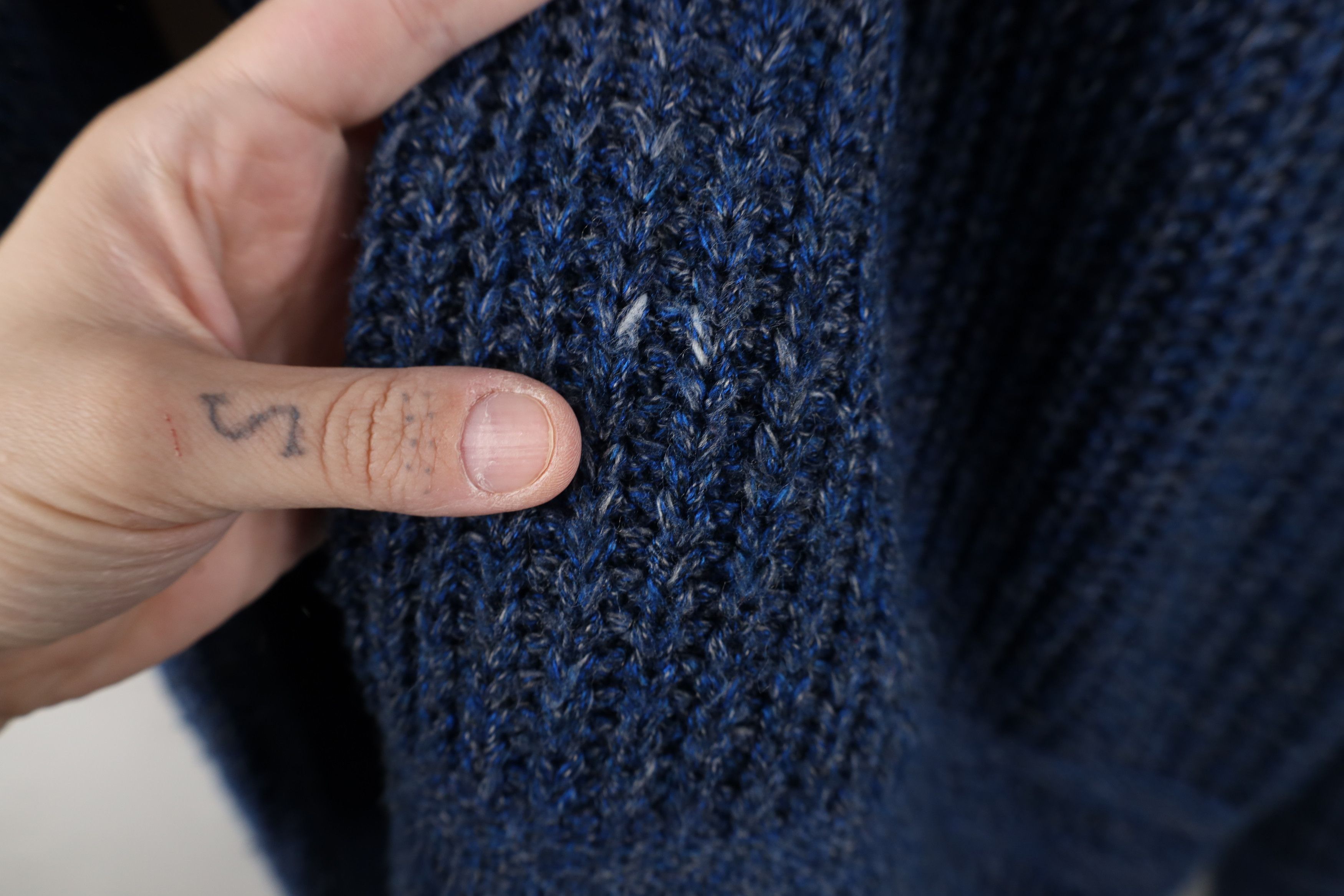 Vintage Vintage 90s Streetwear Ribbed Knit Crewneck Sweater Blue Size US L / EU 52-54 / 3 - 8 Thumbnail