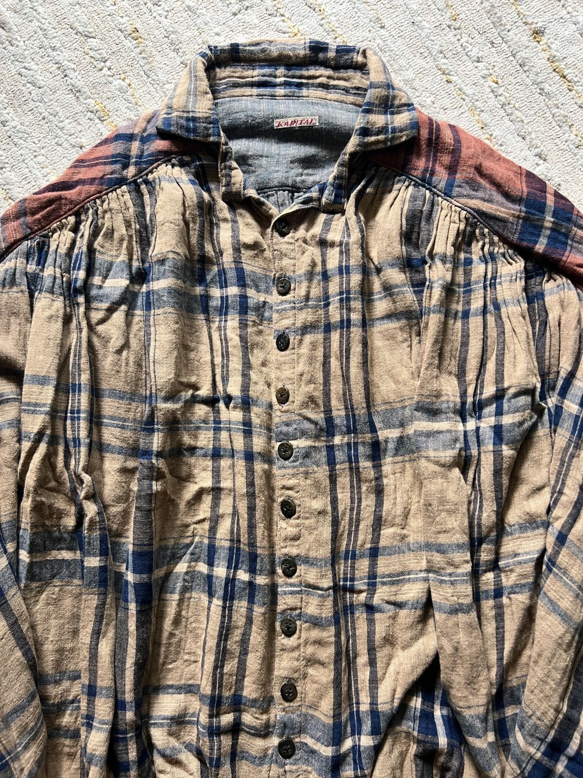Kapital Kapital Checkered Poncho Button Up Shirt Size US S / EU 44-46 / 1 - 16 Thumbnail