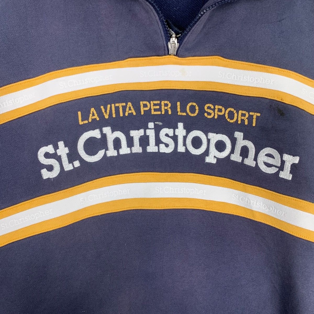 Vintage ST. CHRISTOPHER Embroidery Logo Half Zip Sweater #0960-C43 Size US L / EU 52-54 / 3 - 13 Thumbnail