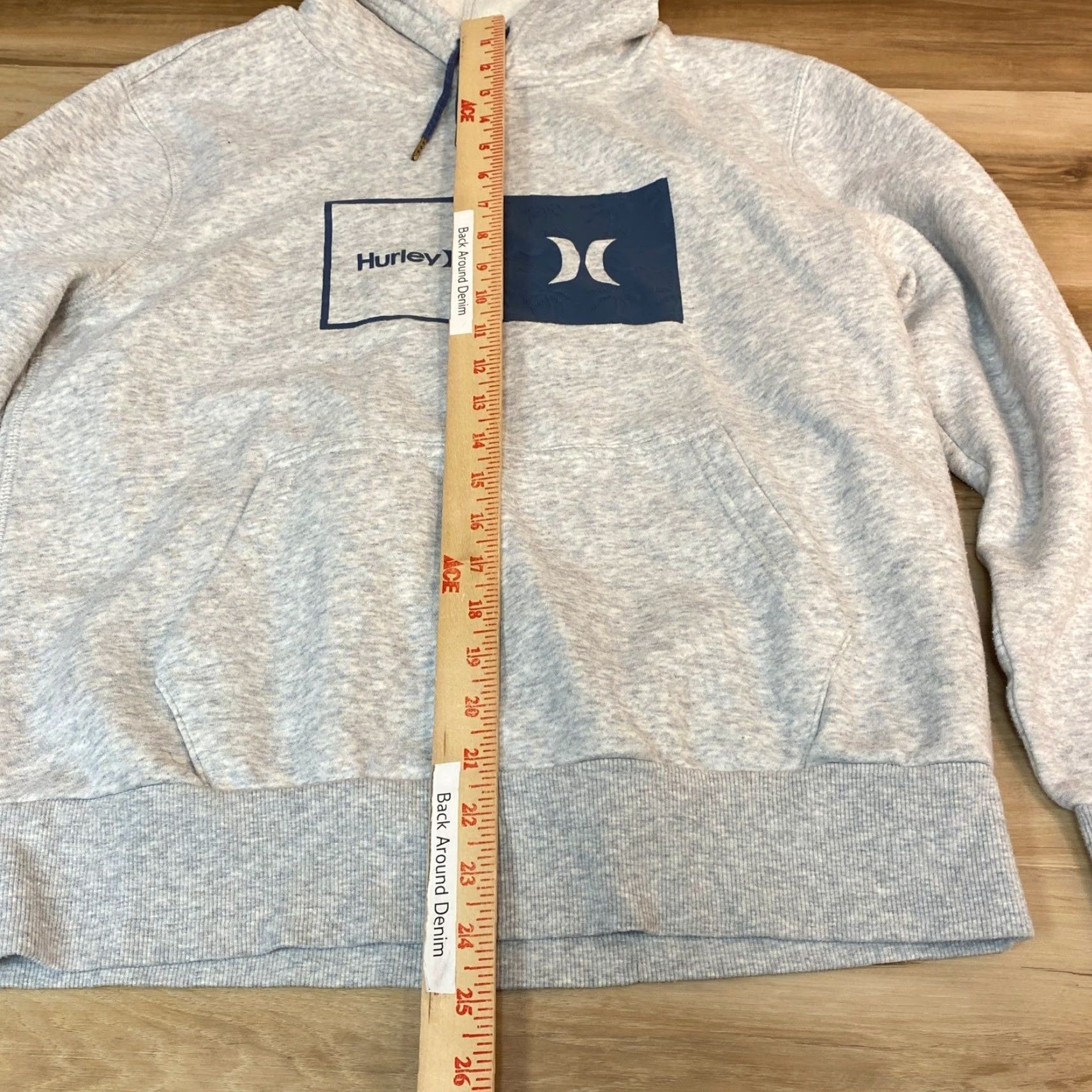 Hurley VINTAGE Hurley Mens Hoodie Gray Blue Logo Long Sleeve Pullover Sweatshirt Size US S / EU 44-46 / 1 - 4 Thumbnail