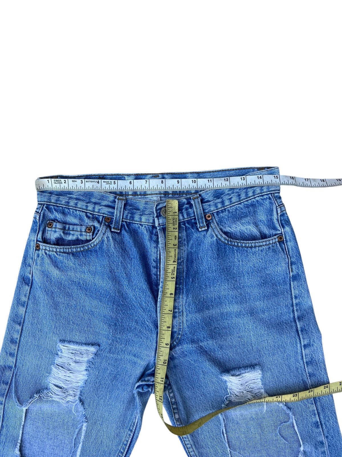 Levi's Vintage 80s Levi’s 501 Usa Distress Rips Denim Cropped Jeans Size US 29 - 2 Thumbnail