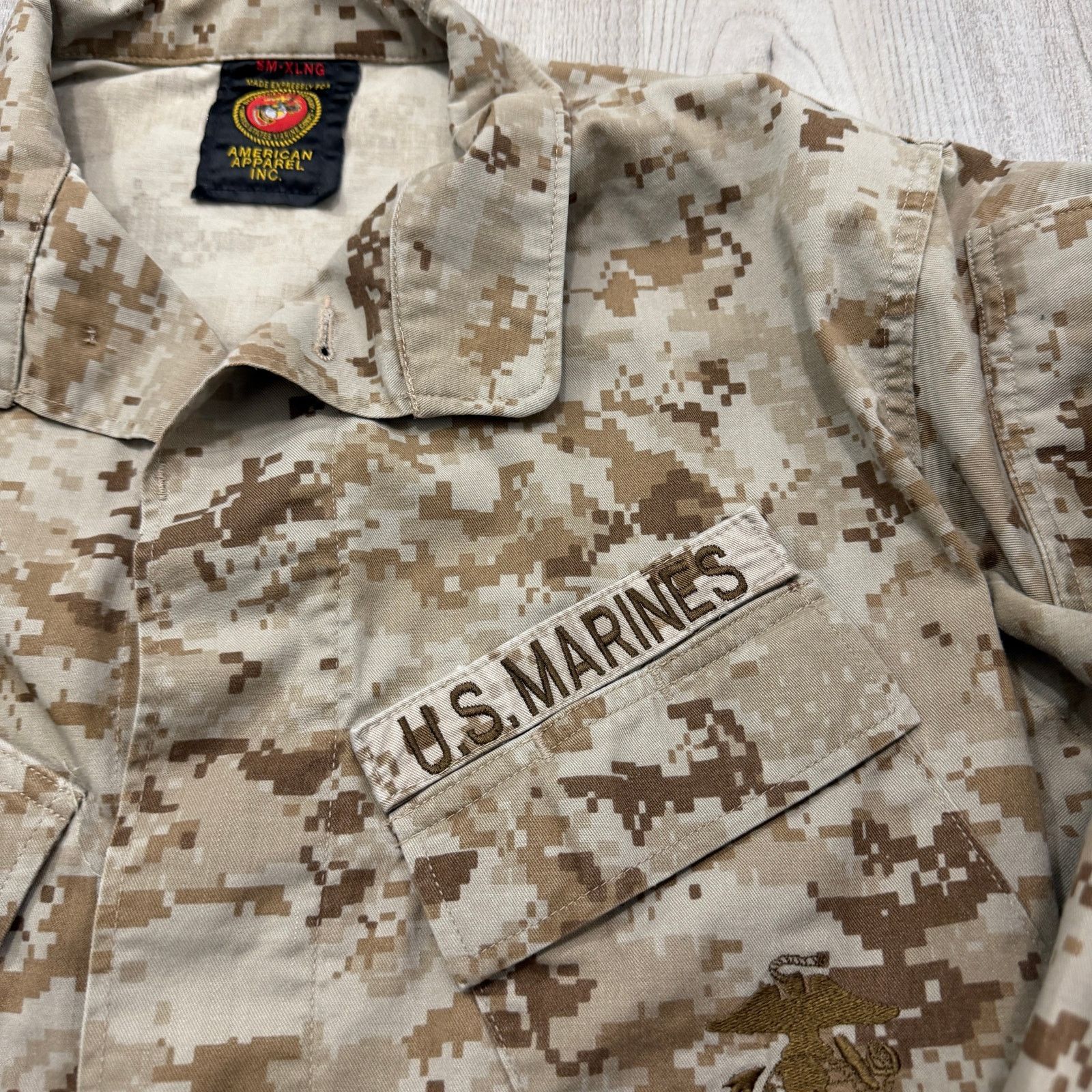 Vintage US Marines Military Shirt Jacket Men's Small Extra Long Size US S / EU 44-46 / 1 - 4 Thumbnail