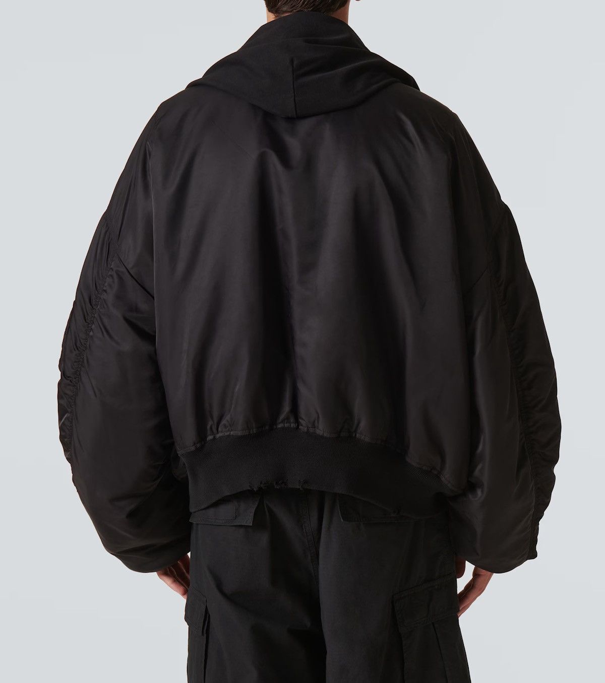 Balenciaga Incognito distressed hooded bomber jacket Size US L / EU 52-54 / 3 - 3 Thumbnail