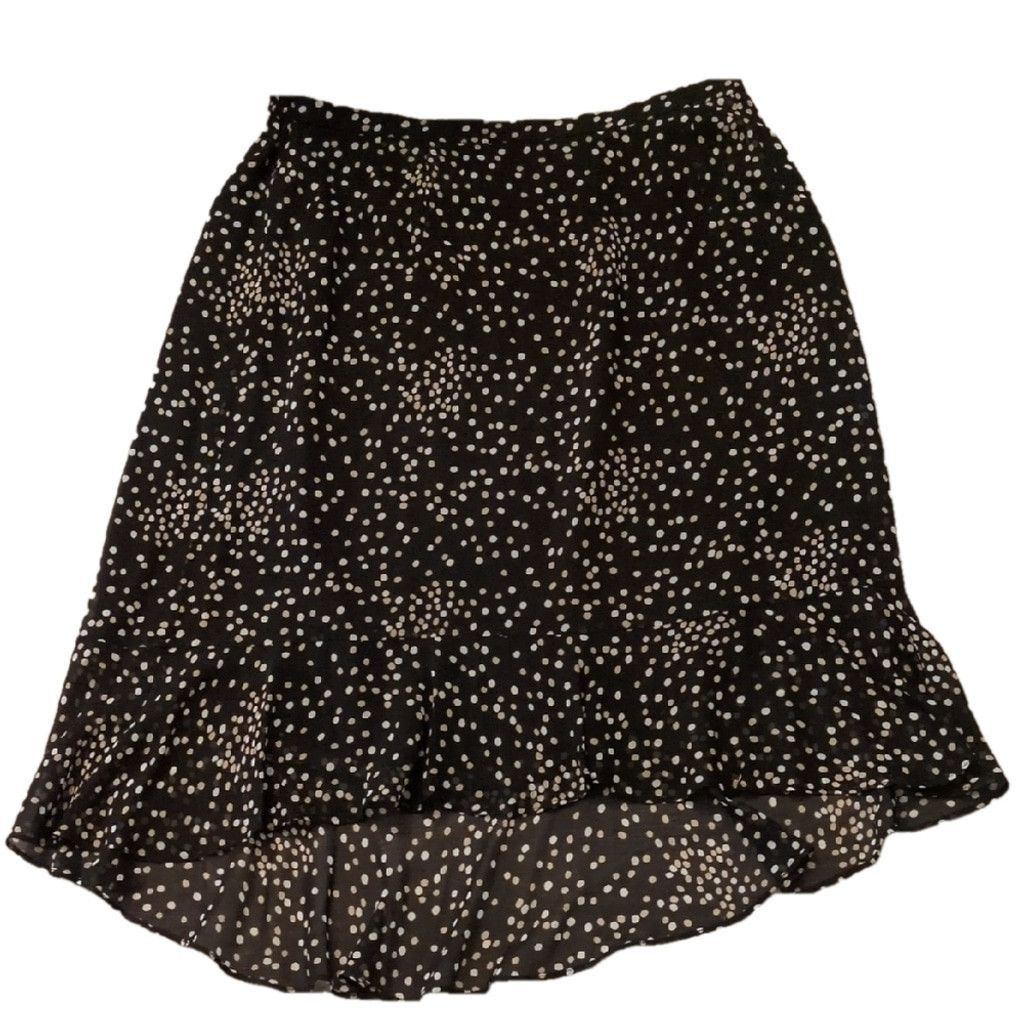Talbots Talbots Skirt Silk Polka Dot Hi-Lo ruffle hem Size 14 Pet. Size 36" / US 14 / IT 50 - 1 Thumbnail