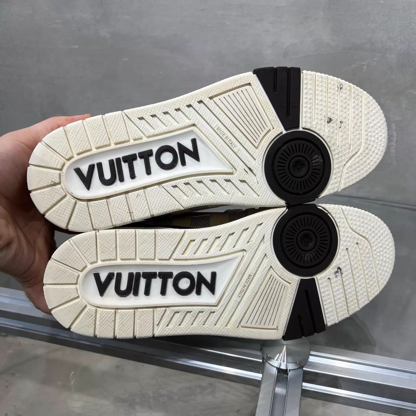 Louis Vuitton LV Trainer White Brown Damier UK5.5 YH25357 Size US 6.5 / EU 39-40 - 7 Thumbnail