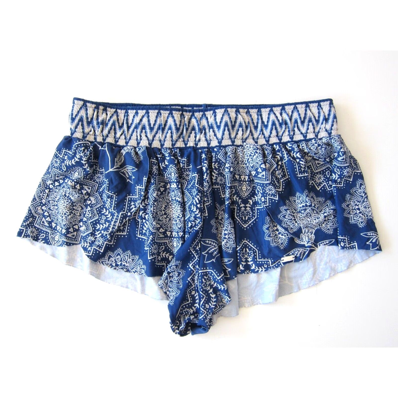 Rip Curl Ripcurl Blue Ivory Floral Stretch Workout Running Active Booty Shorts Women XS Size 26" / US 2 / IT 38 - 6 Thumbnail