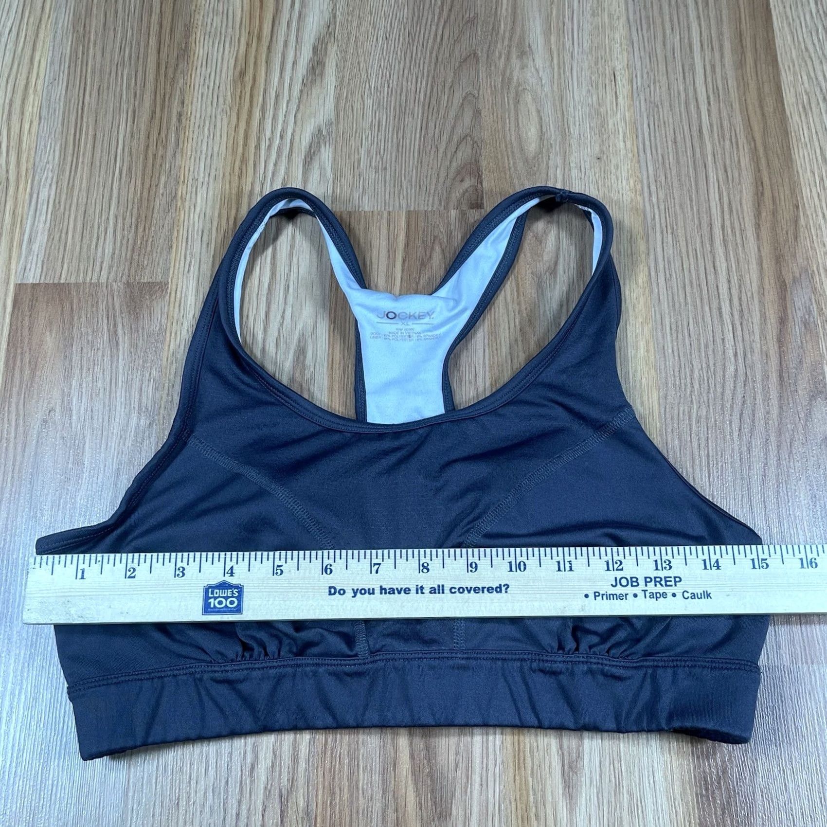Jockey Jockey Sports Bra Women's XL Gray Racerback Stretchy Athletic Shirt? Size ONE SIZE - 4 Thumbnail