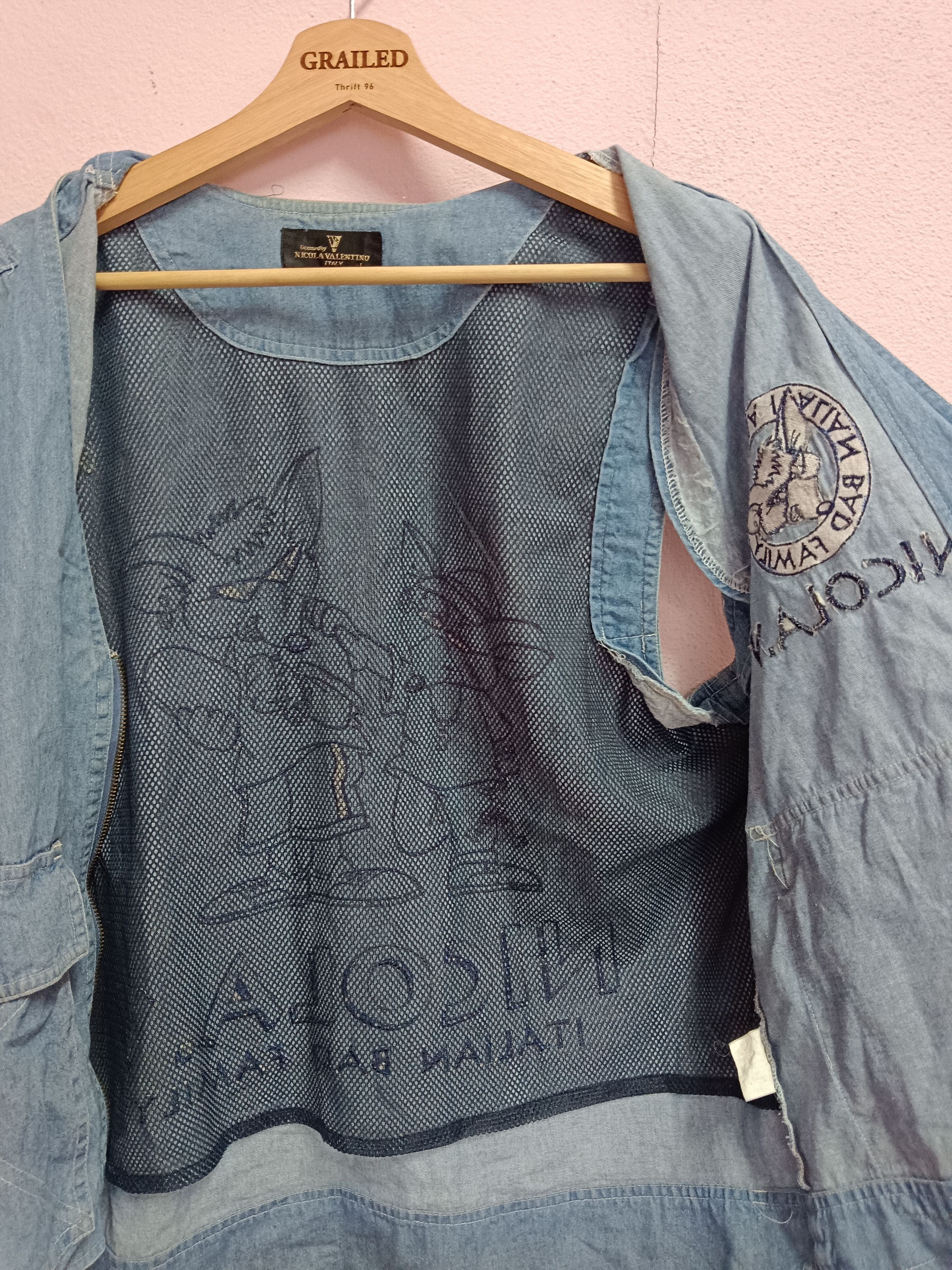 Designer 🔥NICOLA VALENTINO🔥 DENIM VEST Size US L / EU 52-54 / 3 - 6 Thumbnail