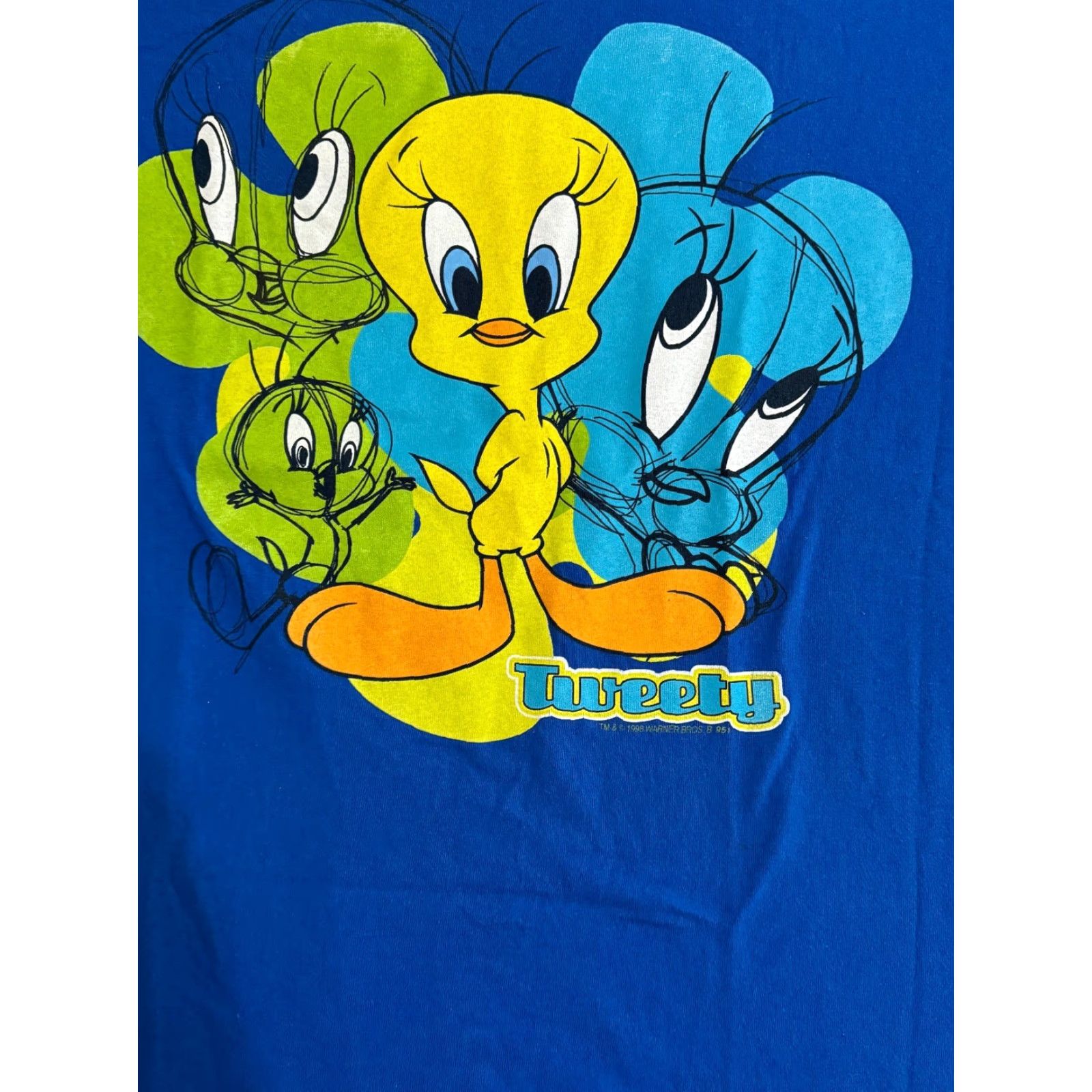 Vintage VINTAGE Looney Tunes T-Shirt Blue Graphic XL Tweety Bird Men Size US XL / EU 56 / 4 - 2 Thumbnail