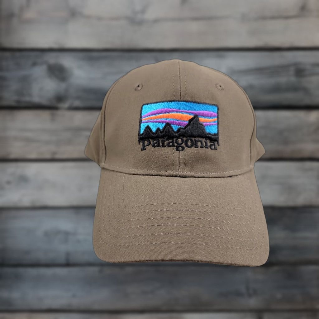 Patagonia Patagonia Hat Cap Brown Logo Adjustable Unisex Adults One Size Baseball Cap Damaged Logo 90s Casual Travel Fall Spring Summer Size ONE SIZE - 1 Thumbnail