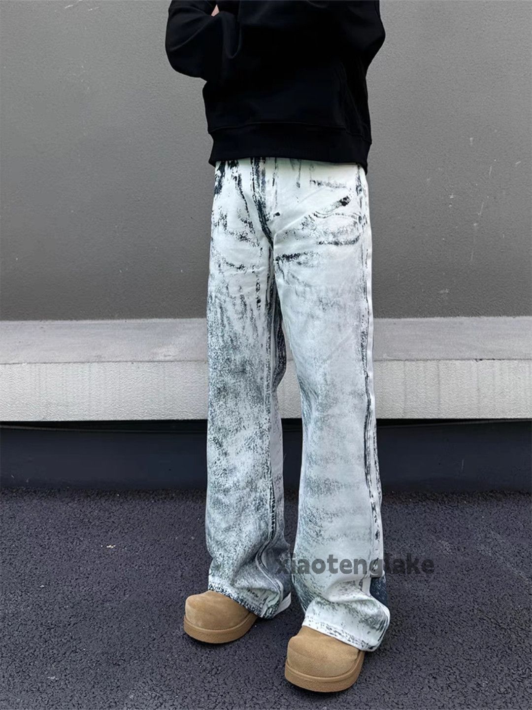 Jean × Vintage utility punk grunge stain paint loose baggy jeans Size US 33 - 4 Thumbnail