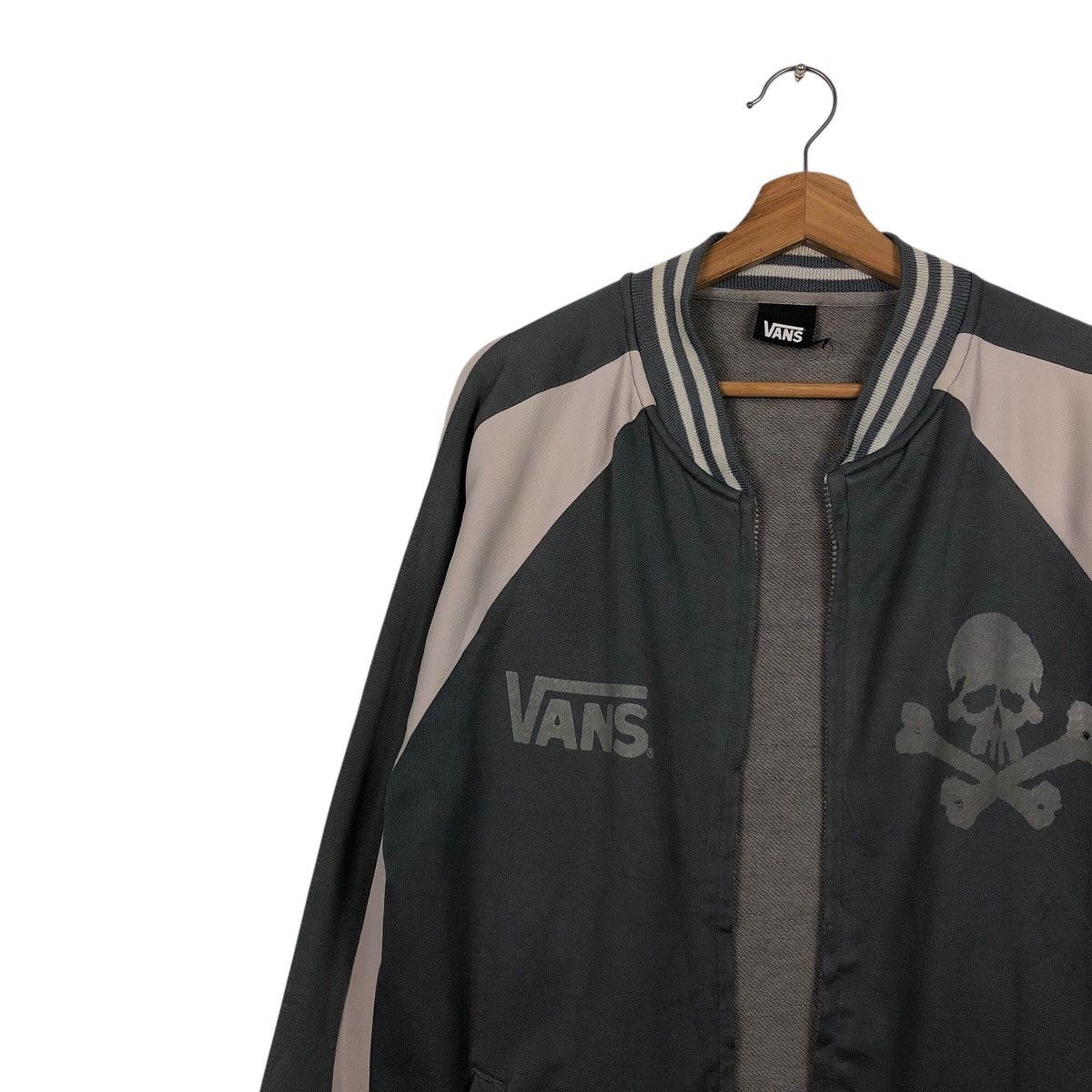 Japanese Brand 📌Rich Grey Vintage Zipper Sweater Vans Skeleton Design Size US M / EU 48-50 / 2 - 8 Thumbnail