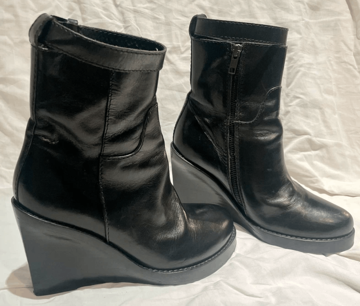 Ann Demeulemeester Ann Demeulemeester Shoes Boots Leather Platform Block Heel Size US 6.5 / IT 36.5 - 2 Thumbnail
