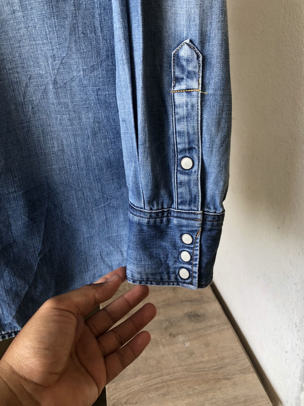 Vintage Nice🔥Vintage Wrangler Distressed Cowboy Style Western Shirt Size US L / EU 52-54 / 3 - 8 Thumbnail