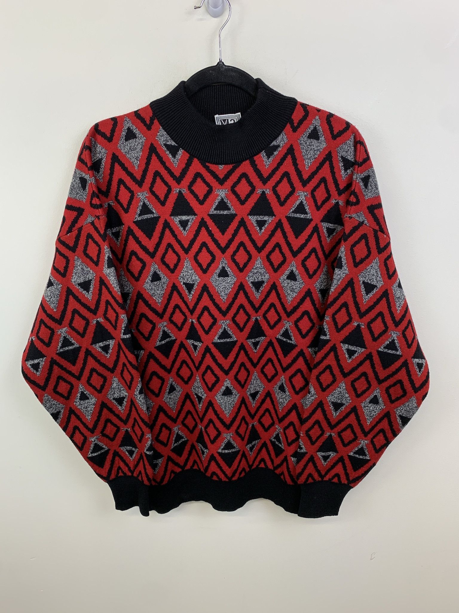Versace Vintage Versace Knit Sweater V2 Versace Black Red Knit Sweater Size M Size US M / EU 48-50 / 2 - 1 Thumbnail