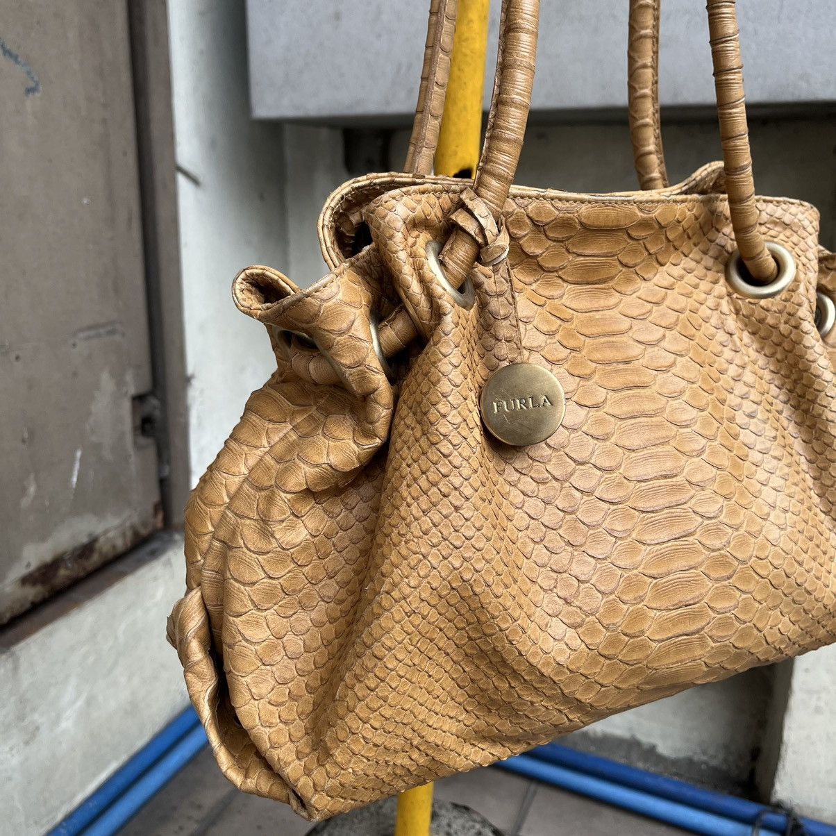 Furla Furla Carmen Python-Embossed Leather Shoulder Bag Size ONE SIZE - 2 Thumbnail