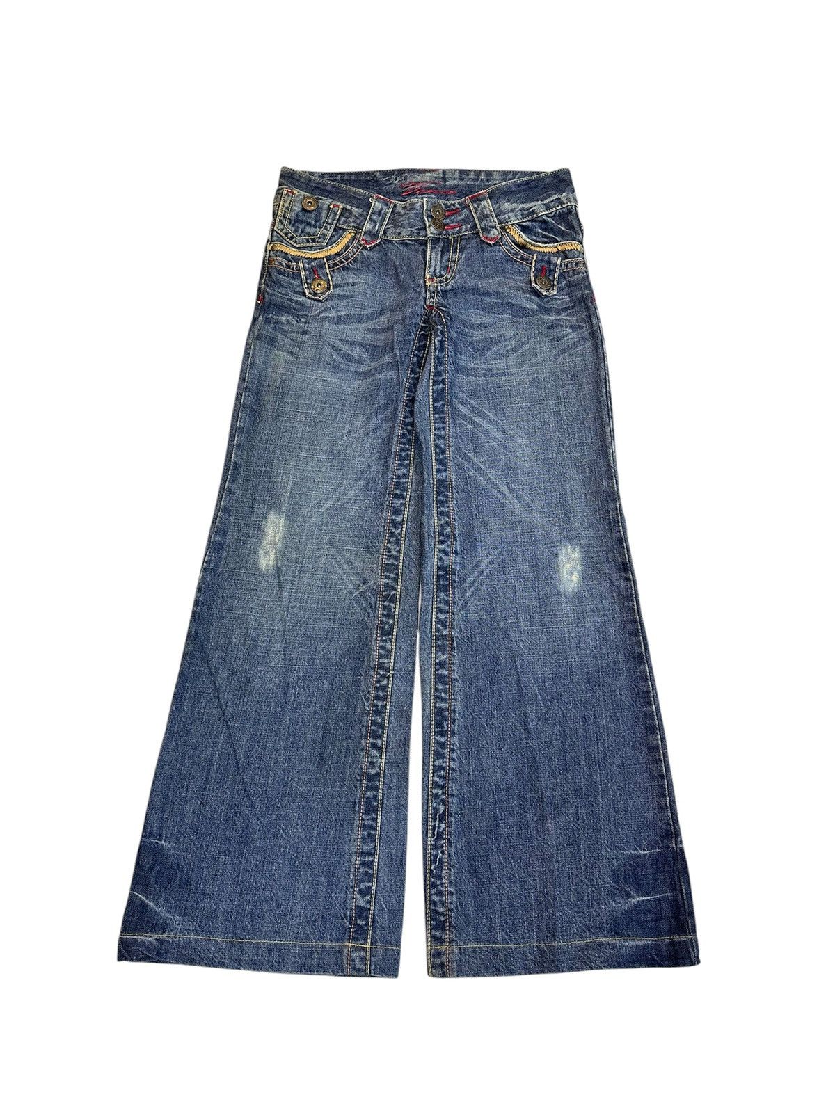 GOA Crazy 2000s Distressed Vence Flare Jeans Goa Lgb Y2K Style Size US 30 / EU 46 - 1 Thumbnail