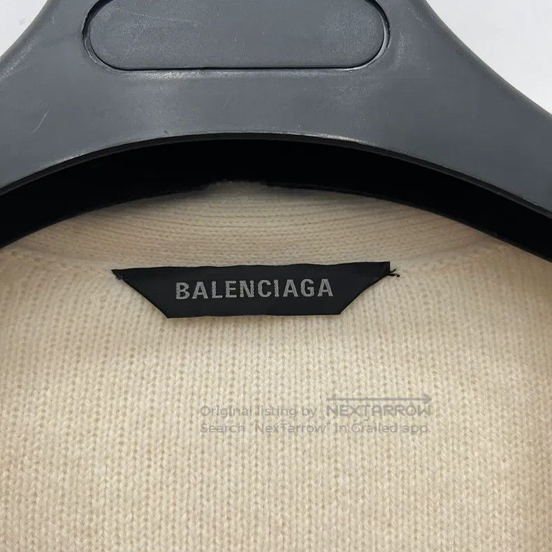 Balenciaga Balenciaga White Sleeve Logo Cardigan Size US S / EU 44-46 / 1 - 4 Thumbnail