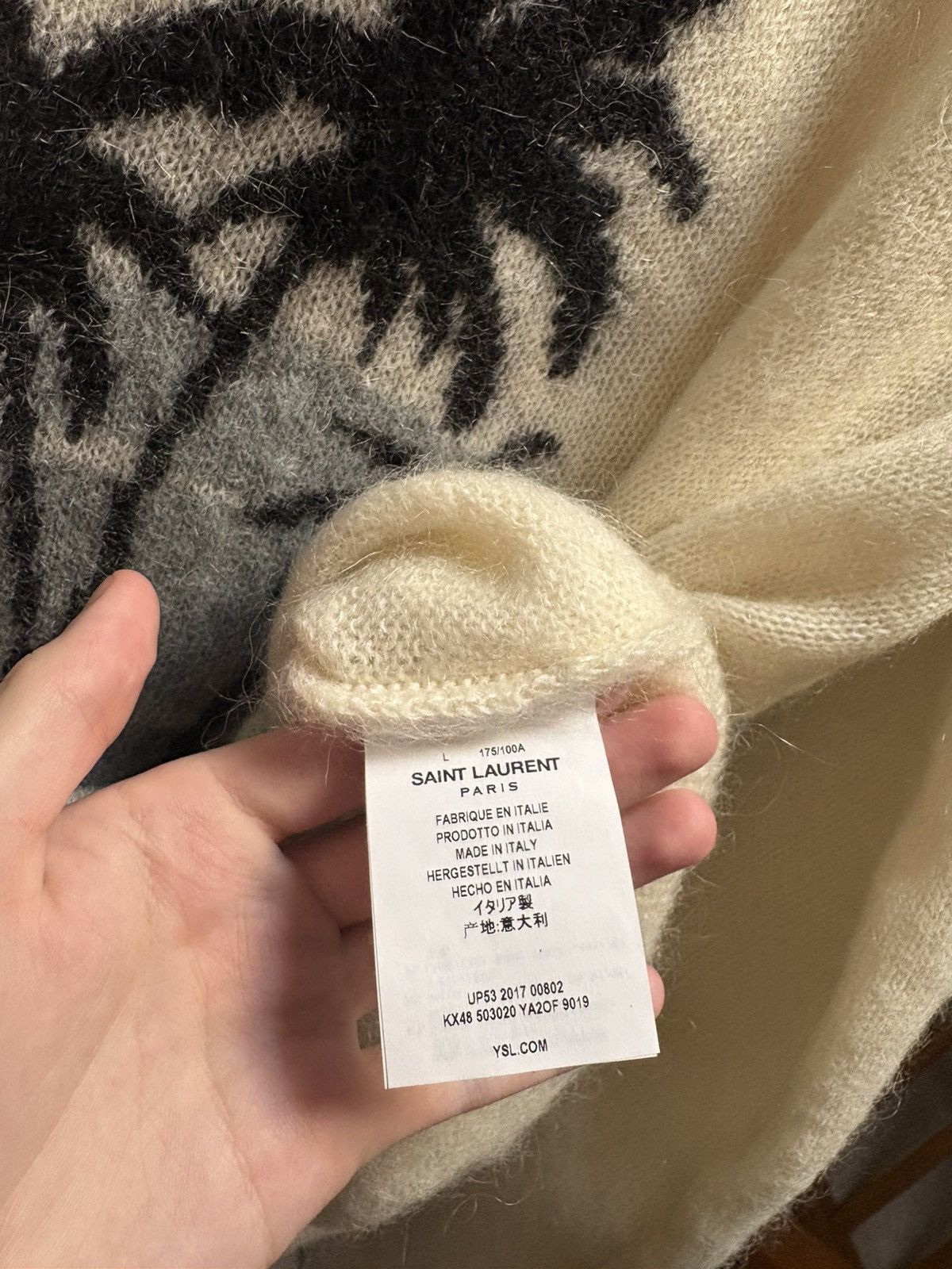 Saint Laurent Paris SS16 Saint Laurent palm tree mohair wool sweater Size US L / EU 52-54 / 3 - 8 Thumbnail