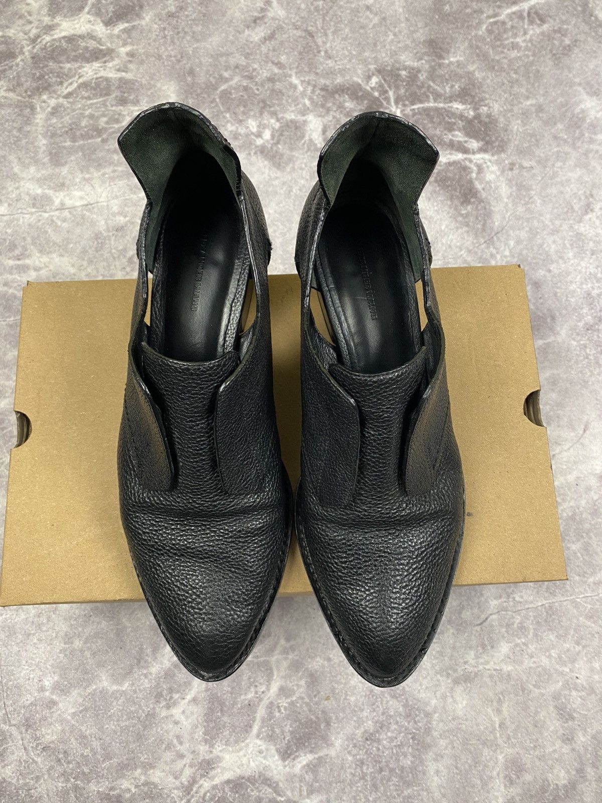 Alexander Wang Alexander Wang Zoe Black Leather Avant-garde Shoes Size: 41 Size US 11 / IT 41 - 4 Thumbnail