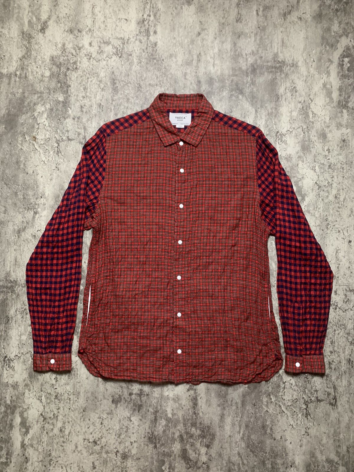 Comme des Garcons Yaeca Study Japanese Multi Checkered Snap Button Up Size US L / EU 52-54 / 3 - 1 Thumbnail