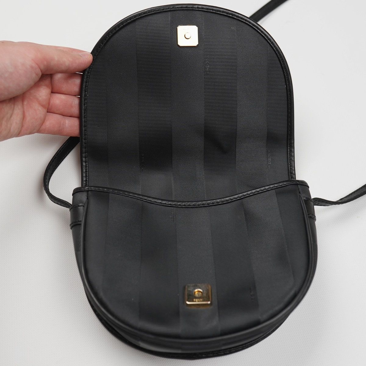 Fendi Fendi Vintage Black Half Moon Pequin Bag Mint Rare Size ONE SIZE - 6 Thumbnail
