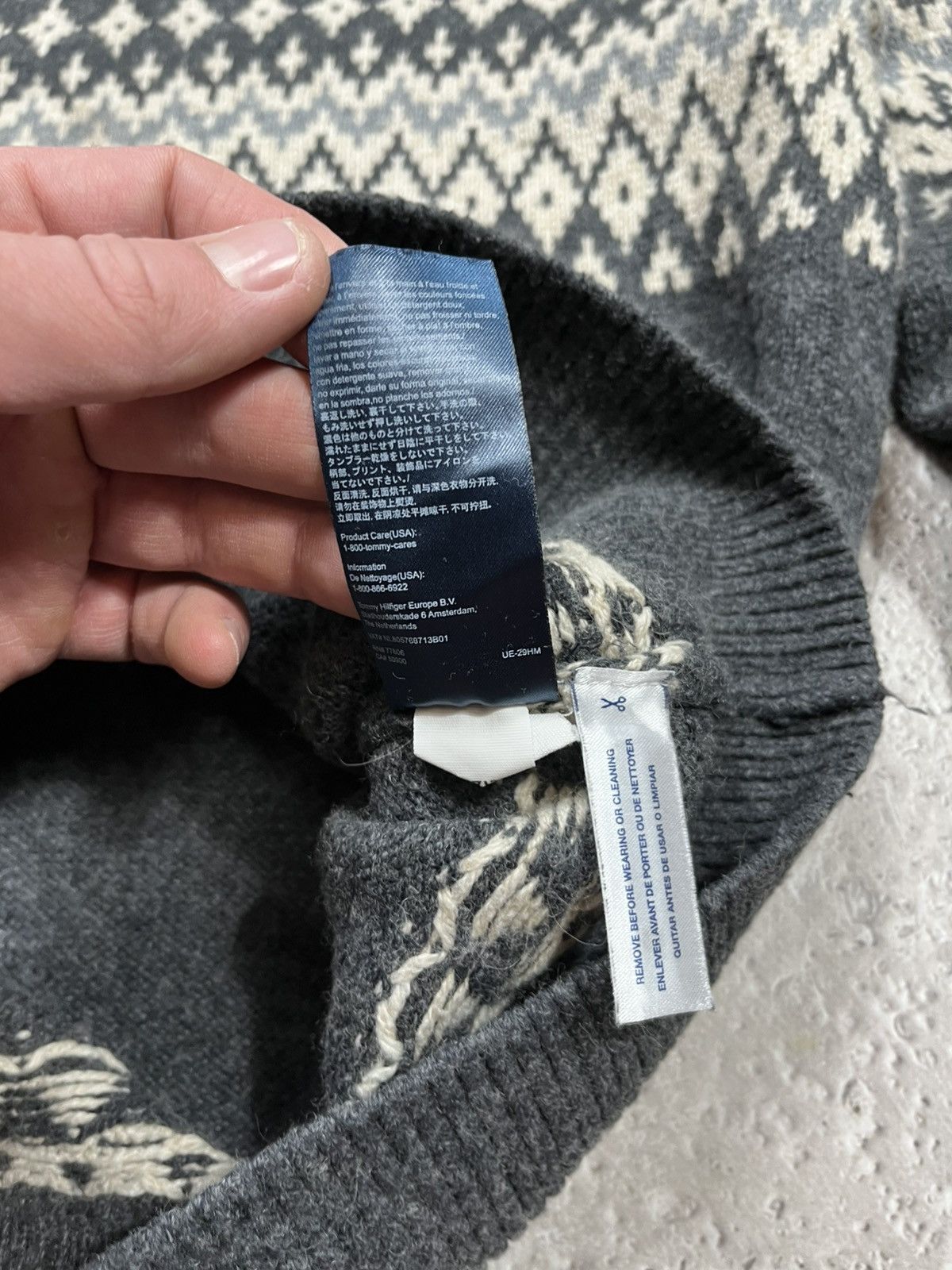 Tommy Hilfiger Tommy Hilfiger Nordic Wool Blend Sweater Grey Fair Isle Size US S / EU 44-46 / 1 - 7 Thumbnail