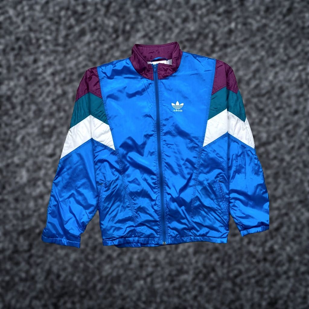Adidas ADIDAS Track Jacket Track Pants 90s Vintage Mens Nylon XL Blue Tracksuit Mens 90s Size 46R - 1 Thumbnail
