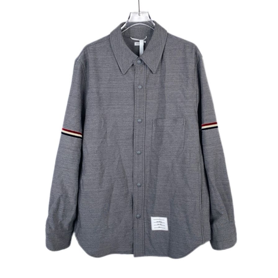 Thom Browne Thom Browne Classic Dual Sleeve Tag Gray Long-Sleeve Shirt Size US S / EU 44-46 / 1 - 1 Thumbnail