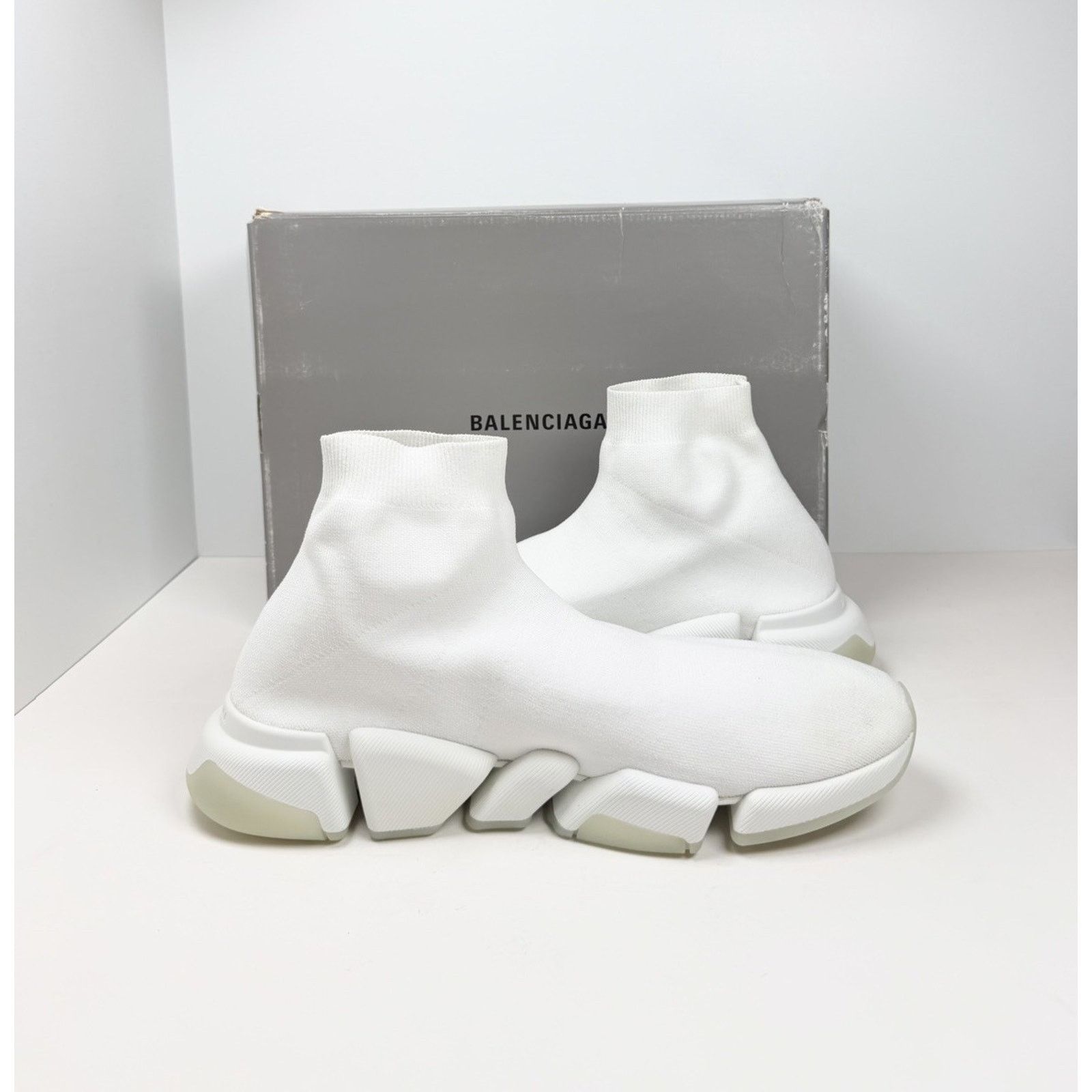 Balenciaga Size 47EU/14US - Balenciaga Speed 2.0 Triple White NEW Size US 14 / EU 47 - 5 Thumbnail