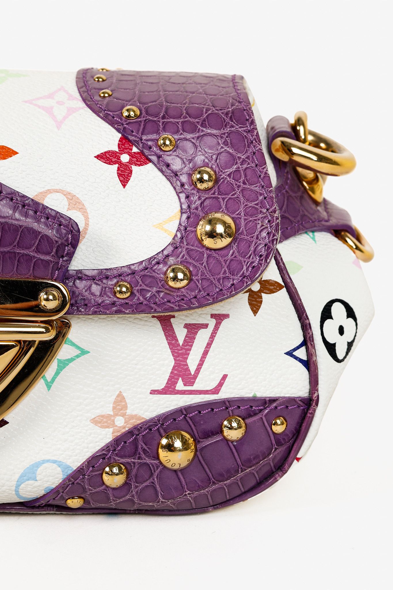 Louis Vuitton × Takashi Murakami Louis Vuitton Marilyn Multicolore Purple Crocodile Bag Size ONE SIZE - 8 Thumbnail