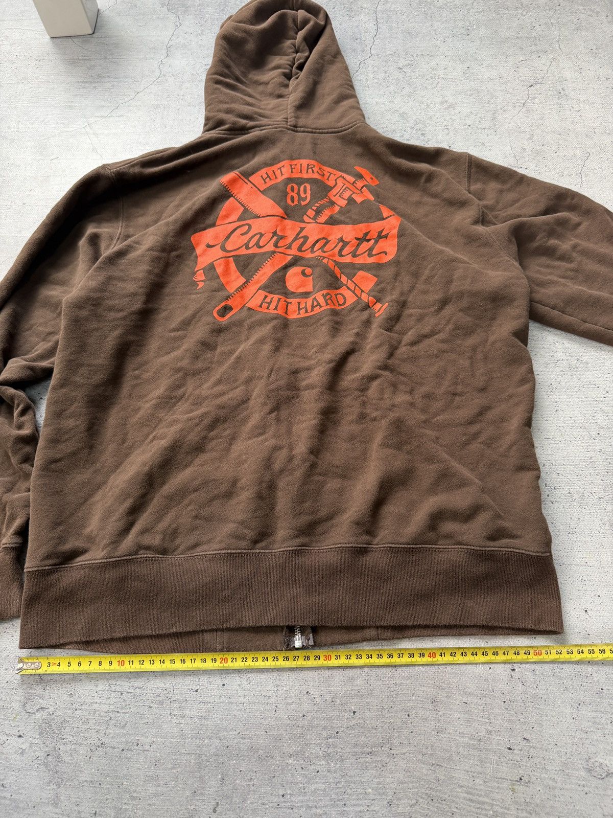 Carhartt Rare Brown Carhartt Zip Hoodie Y2K Sun Faded Vintage Size US XL / EU 56 / 4 - 10 Thumbnail