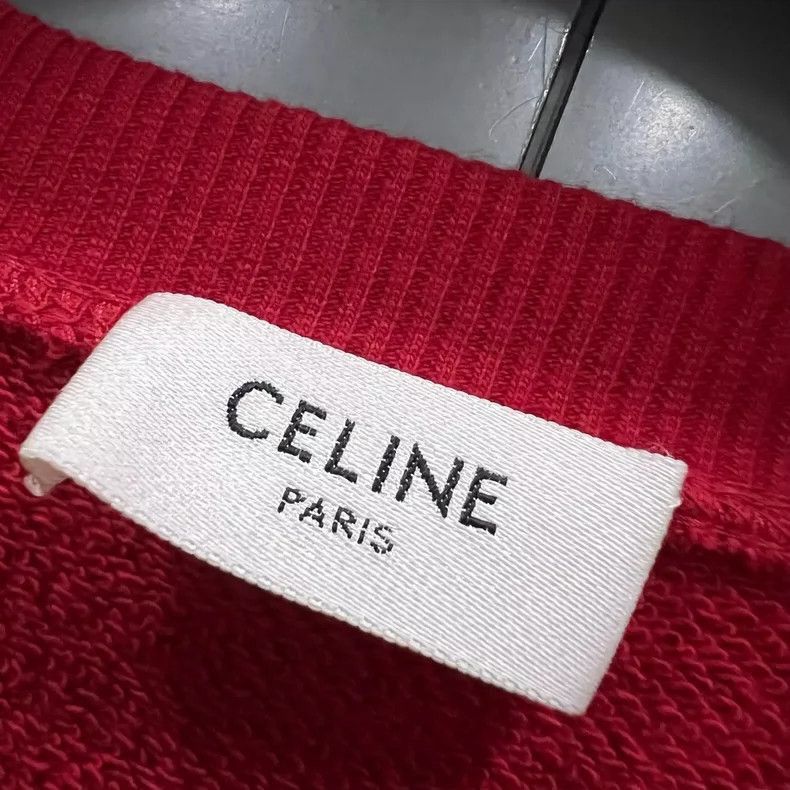 Celine Celine Red Sweatshirt with Gold Embroidery Size US S / EU 44-46 / 1 - 4 Thumbnail