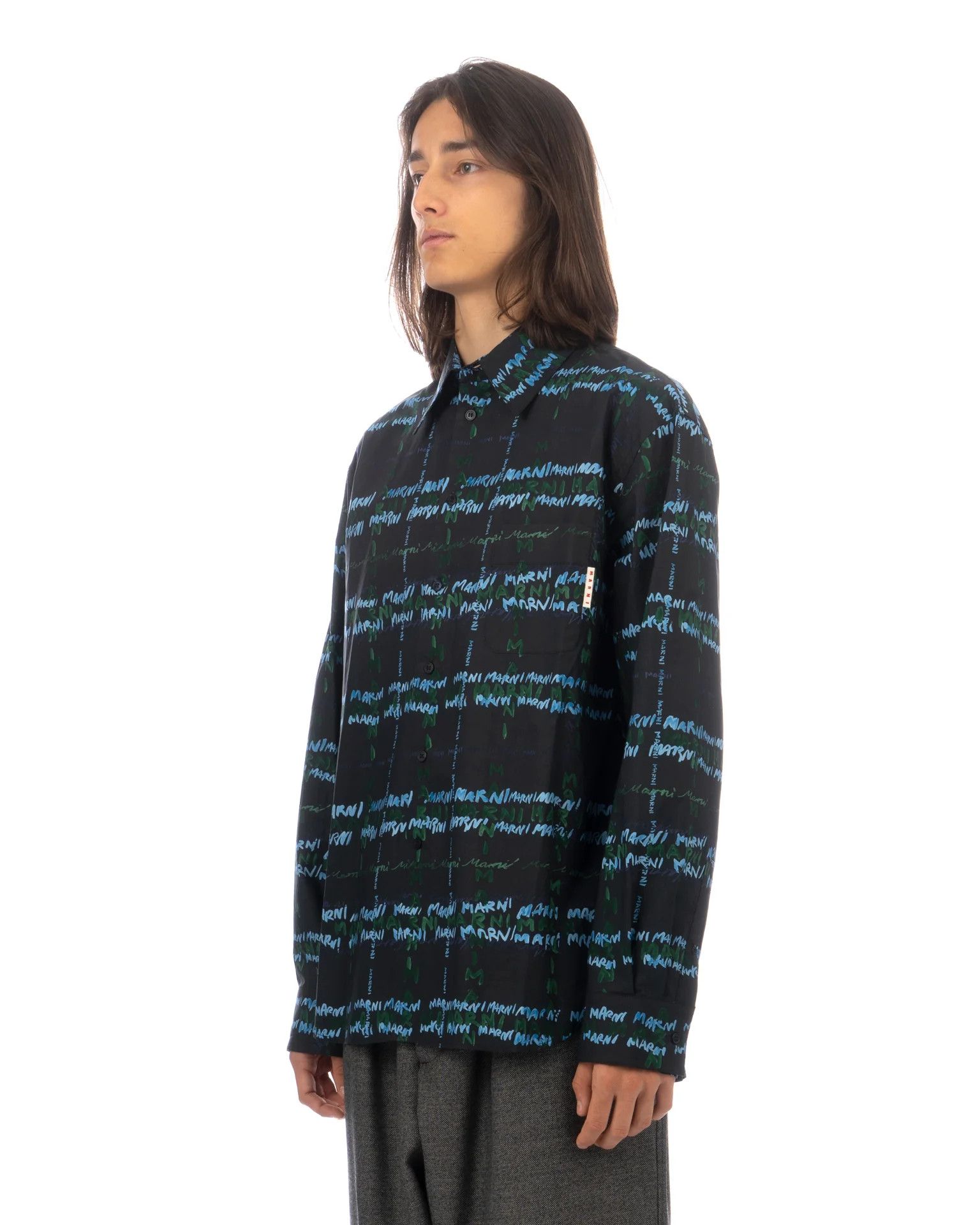 Marni o1y0225 Logo Print Patterned Shirt in Multicolor Size US S / EU 44-46 / 1 - 2 Thumbnail