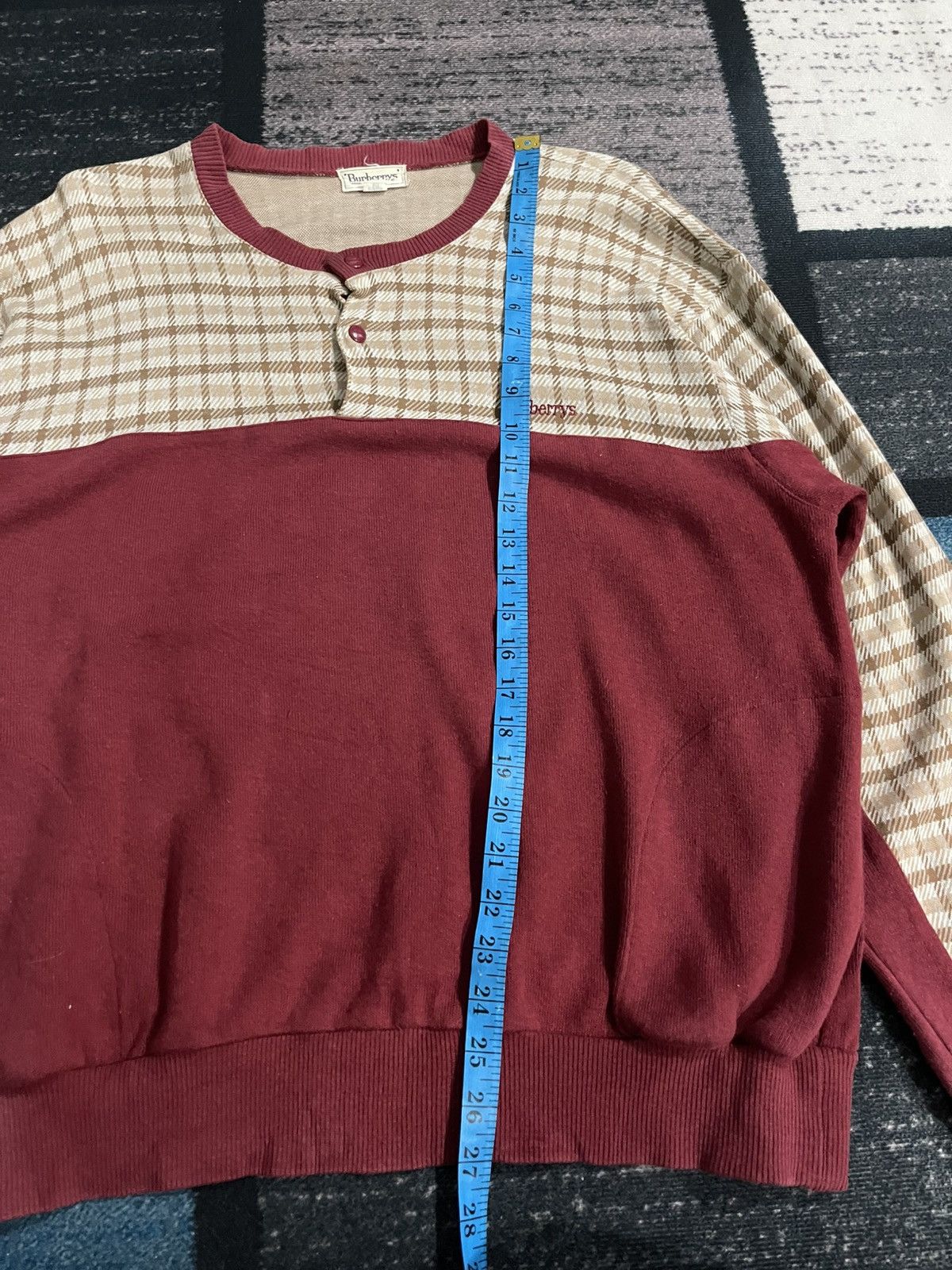 Burberry × Vintage Vintage burberrys Half button Sweatshirt Size US L / EU 52-54 / 3 - 15 Thumbnail