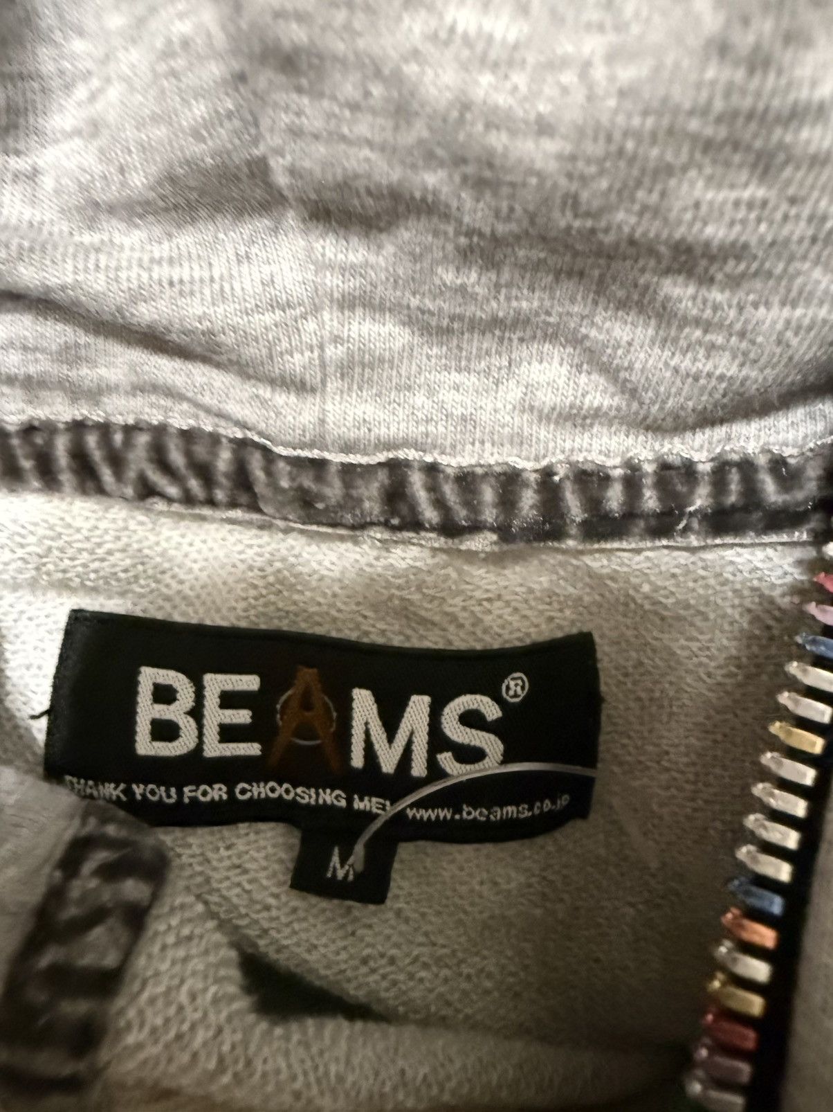 Japanese Brand Beams JAPAN grey rainbow mulitcolor full zip Size US M / EU 48-50 / 2 - 7 Thumbnail