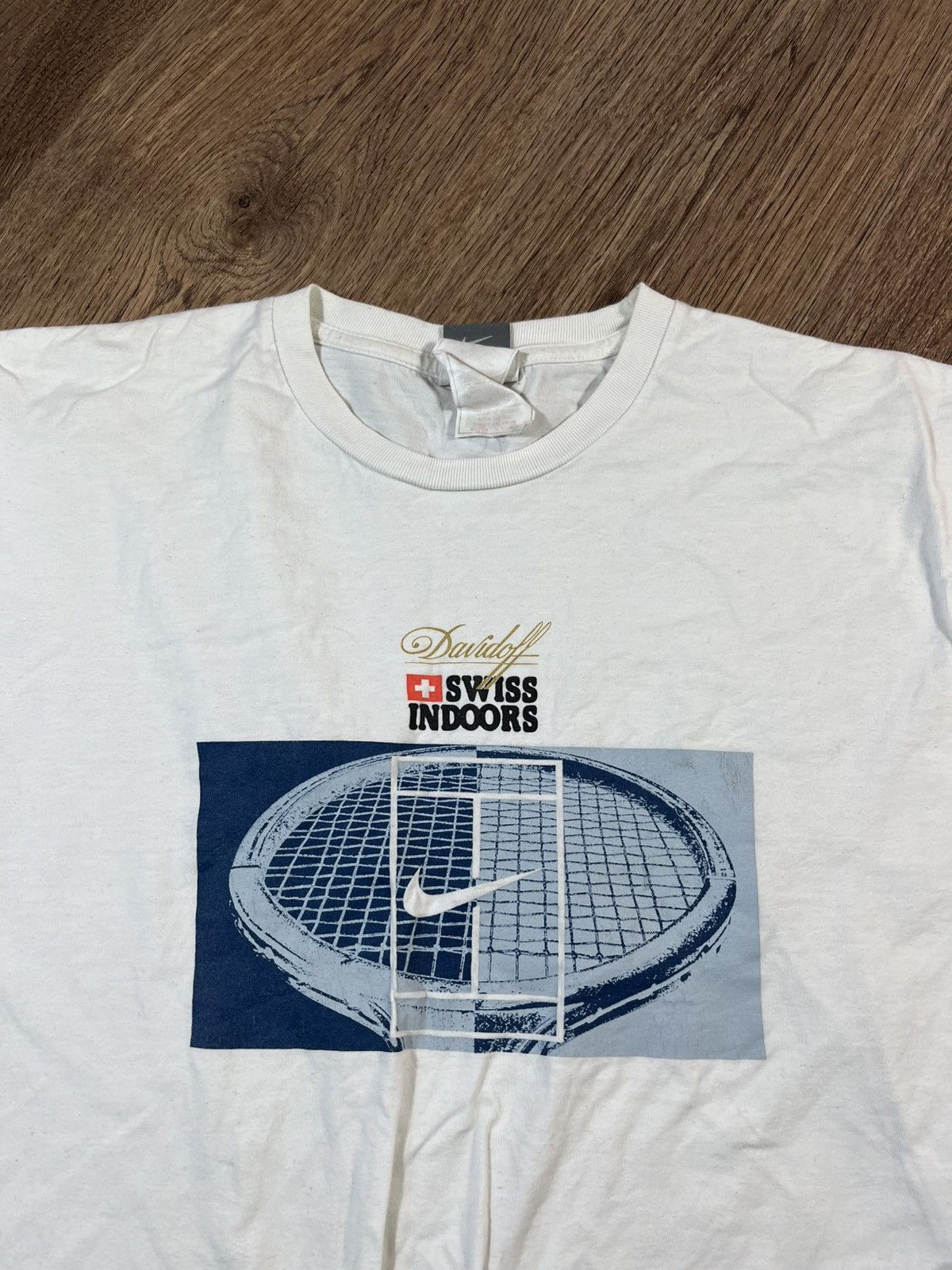 Nike Nike Vintage 90s T Shirt Davidoff Swiss Indoors Size US XL / EU 56 / 4 - 3 Thumbnail