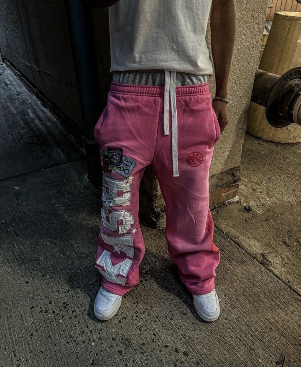 Japanese Brand Double Waist Pink Boxer Baggy Sweatpants Size US 30 / EU 46 - 2 Thumbnail